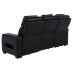 Zuma Dual Power Reclining Sofa with Reading Lights and Storage Black
