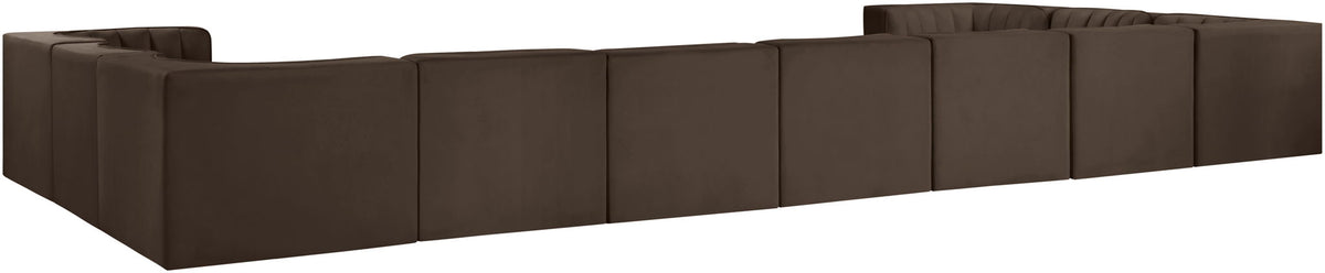 Rummi - Velvet Performance Fabric Upholstered 11 Piece Modular Sectional