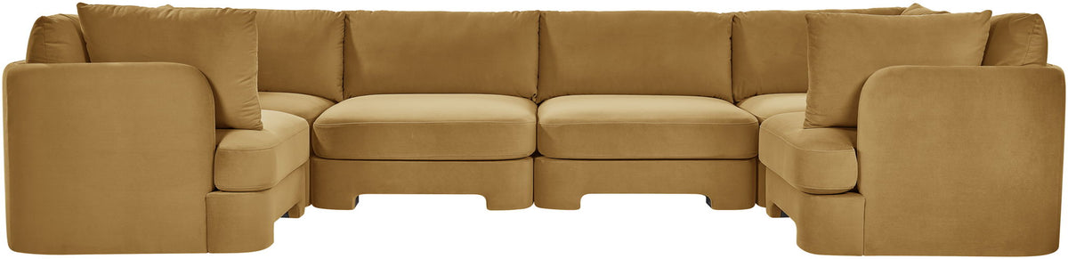 Hammond - Velvet Performance Fabric Upholstered 6 Piece U-Shaped Sectional