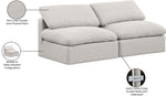Indulge - Linen 2 Seat Modular Armless Sofa