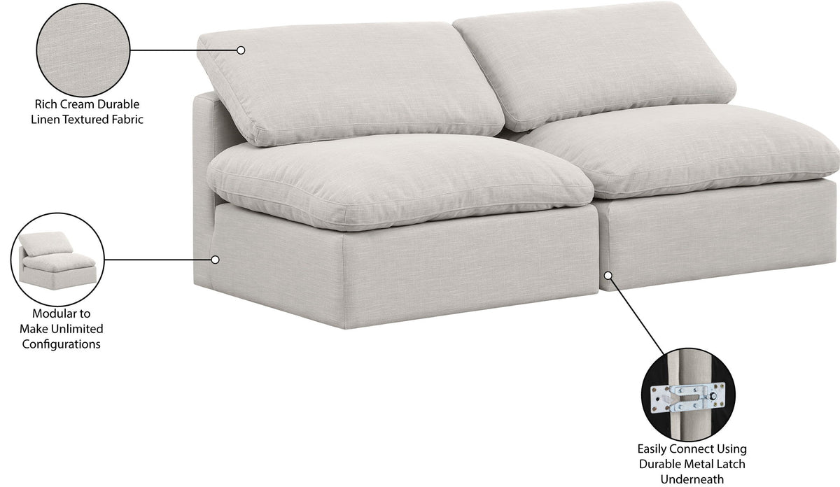 Indulge - Linen 2 Seat Modular Armless Sofa