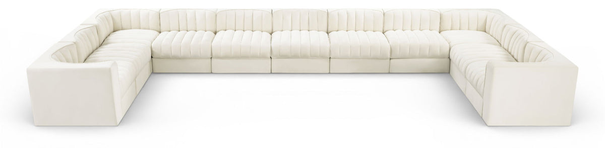 Rummi - Velvet Performance Fabric Upholstered 11 Piece Modular Sectional