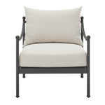 Leni - Outdoor Club Chair With Cushions And Powder Coated Aluminum Frame - Moonveil / Warm Gray