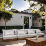 Mirella - 4 Piece Water Resistant Fabric Outdoor Patio Modular Sectional