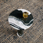 Panda - Accent Table - Black / Brass / White