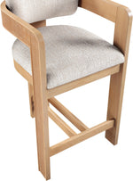 Sacha - Linen Stool With Natural Base