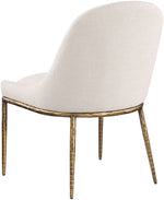 Ferro - Upholstered Dining Side Chair With Brushed Gold Legs