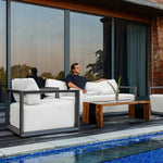 Remsen - Outdoor Lounge Chair - Black / Oyster