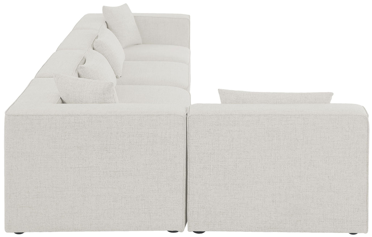 Cube - Linen 5 Piece Modular Sectional