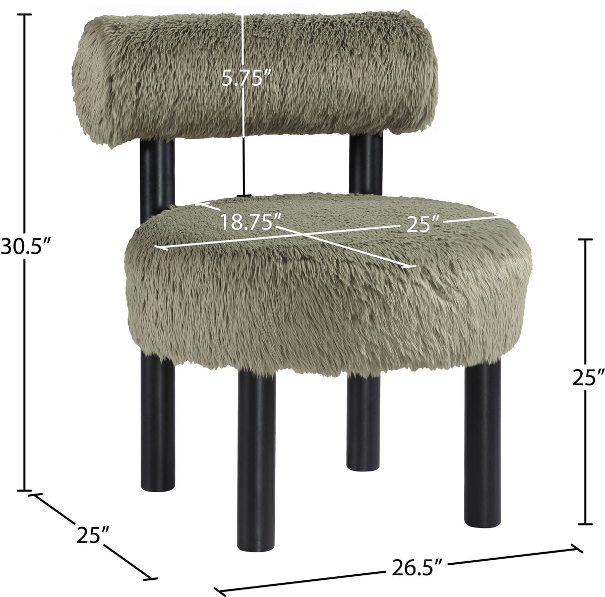 Ambre - Vegan Shearling Fabric Upholstered Accent Chair