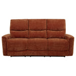 Navarro Chenille Upholstered Reclining Sofa Burnt Orange