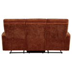 Navarro Chenille Upholstered Reclining Sofa Burnt Orange