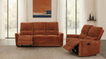 Navarro Chenille Upholstered Reclining Sofa Burnt Orange