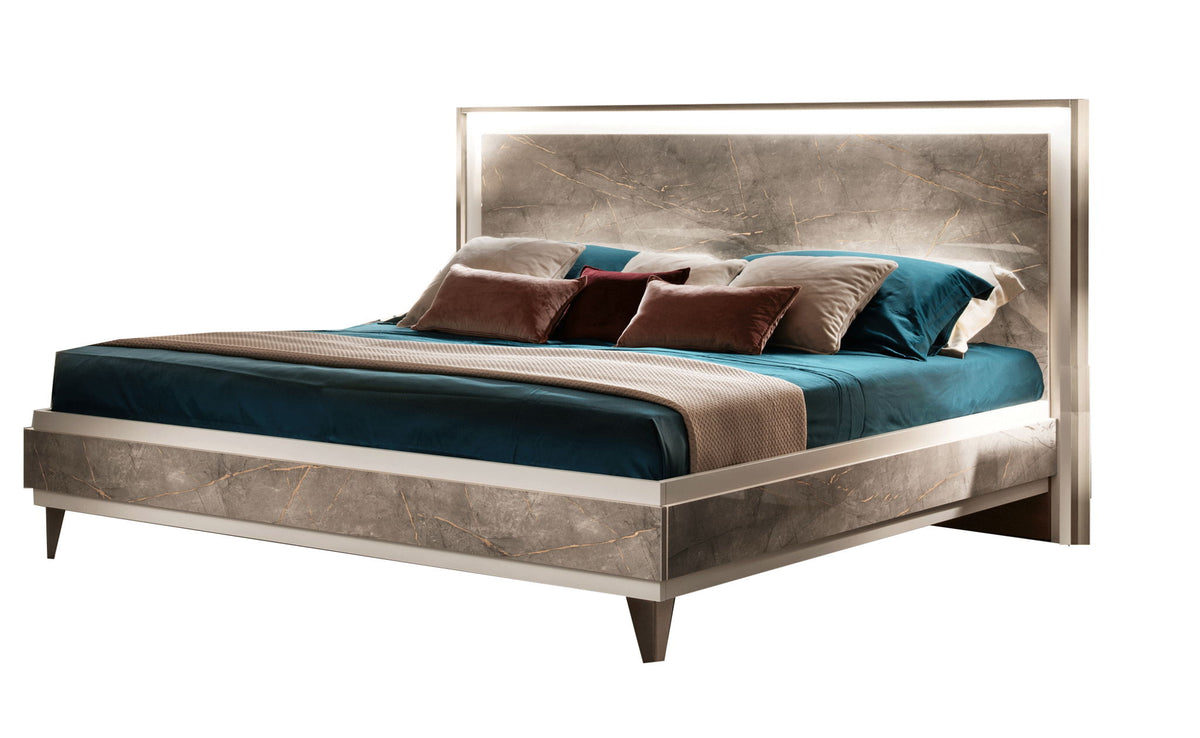 ArredoAmbra - Bed With Wooden Headboard
