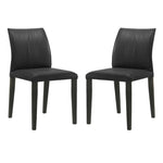 Velena - Full Back Top Grain Leather Upholstered Wood Dining Chairs (Set of 2) - Black