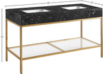 Marmo - Engineered Marble Bathroom Vanity With Gold Base