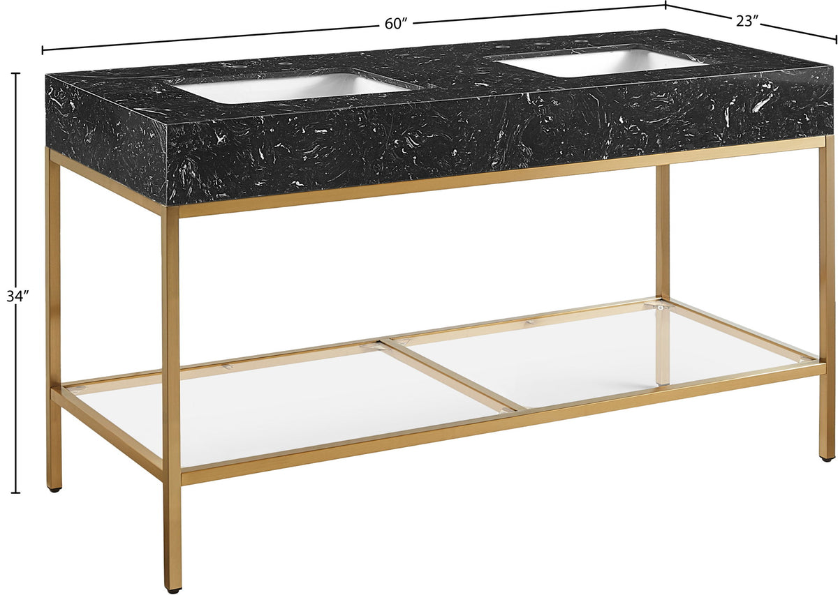 Marmo - Engineered Marble Bathroom Vanity With Gold Base