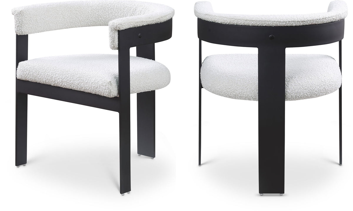 Romeo - Boucle Dining Chair With Black Base (Set of 2)