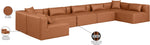 Cube - 7 Piece Modular U-Shaped Sectional - Cognac