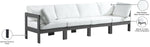 Nizuc - Outdoor Patio 4 Seat Modular Sofa With Gray Frame