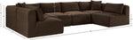 Shaggy - 6 Piece Modular U-Shaped Armless Sectional