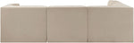 Rummi - Velvet Performance Fabric Upholstered 4 Piece Modular Sectional