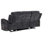 Kennett Chenille Upholstered Power Reclining Sofa Dark Grey