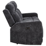 Kennett Chenille Upholstered Power Reclining Sofa Dark Grey
