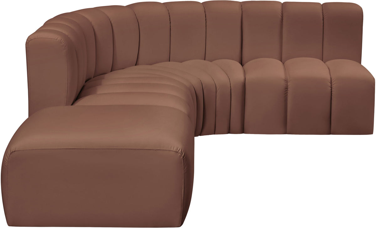 Arc - Faux Leather 5 Piece Corner Modular Sofa