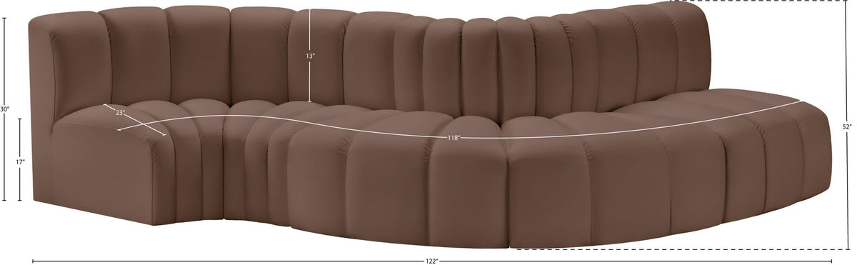 Arc - Faux Leather 5 Piece Modular Sofa
