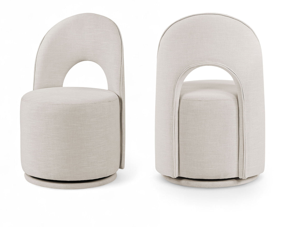 Cirelle - Linen Textured Performance Fabric Dining Chair (Set of 2)