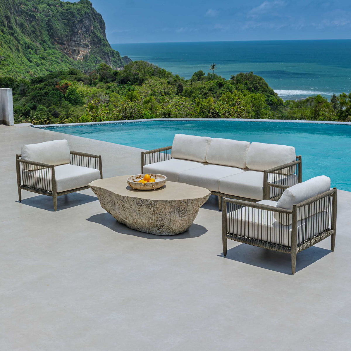 Borneo - Outdoor Sofa - Brown / Oyster White