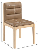 Ellis - Vegan Leather Upholstered Dining Chair (Set of 2) - Tan / Natural