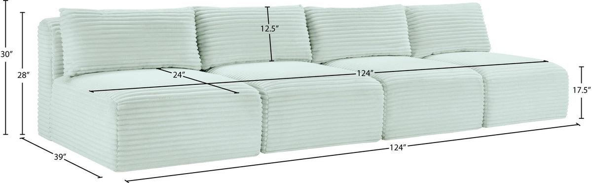 Shaggy - 4 Seat Modular Armless Sofa