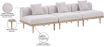 Laguna - 3 Piece Resilient Water Resistant Fabric 106.5" Outdoor Patio Armless Modular Sofa
