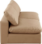 Comfy - Faux Leather Modular Armless Sofa 2 Pieces - Light Brown