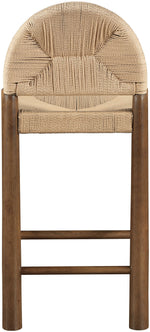 Bohemia - Woven Seagrass Cord And Solid Wood Counter Stool - Beige