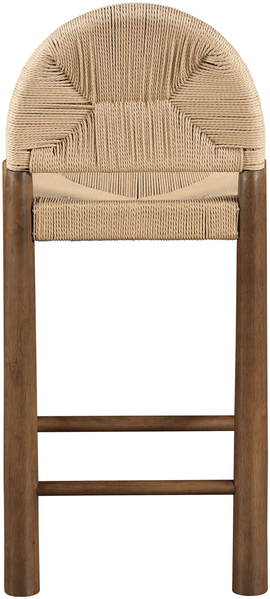 Bohemia - Woven Seagrass Cord And Solid Wood Counter Stool - Beige