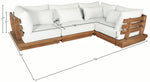 Mirella - 4 Piece Water Resistant Fabric Outdoor Patio Modular Sectional