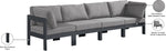 Nizuc - Outdoor Patio 4 Seat Modular Sofa With Gray Frame