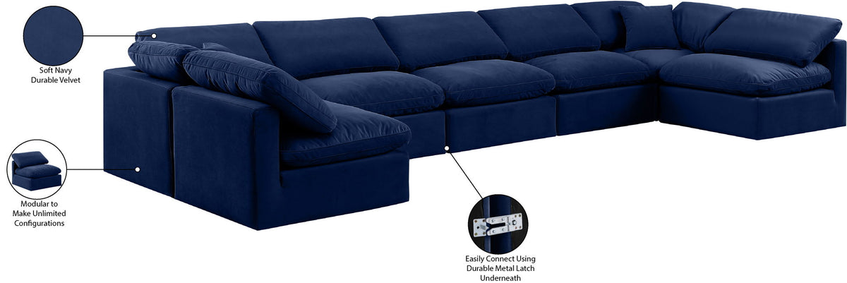Indulge - Velvet 7 Piece Modular U-Shaped Sectional