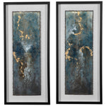 Glimmering Agate - Abstract Prints (Set of 2) - Blue