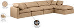 Indulge - Faux Leather 5 Piece Modular Sectional With Chaise - Tan