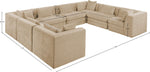 Stellar - 8 Piece Chenille Fabric Upholstered Modular Sectional