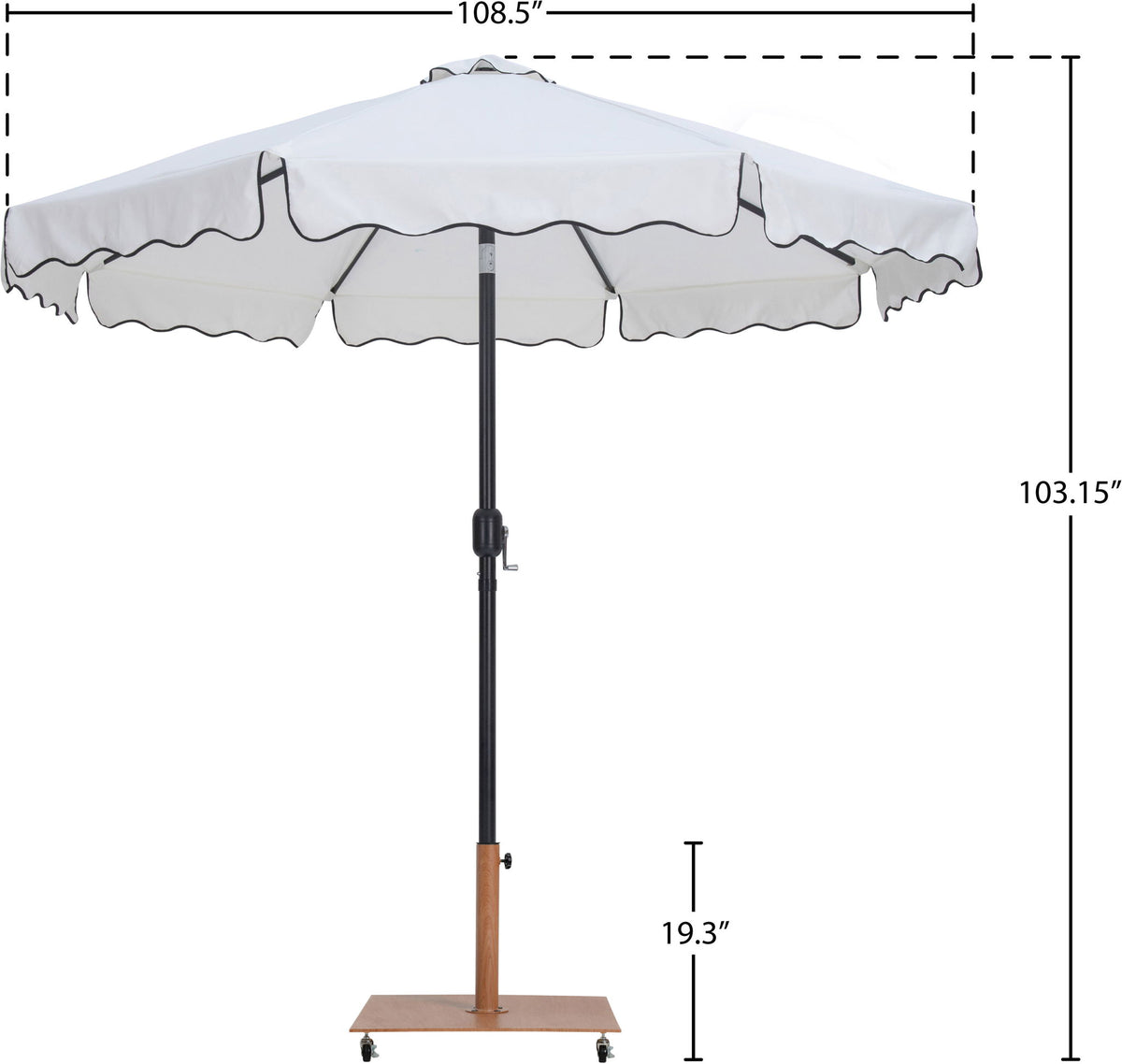 Amalfi - Aluminum Patio Umbrella - Light Brown Base / Black Pole