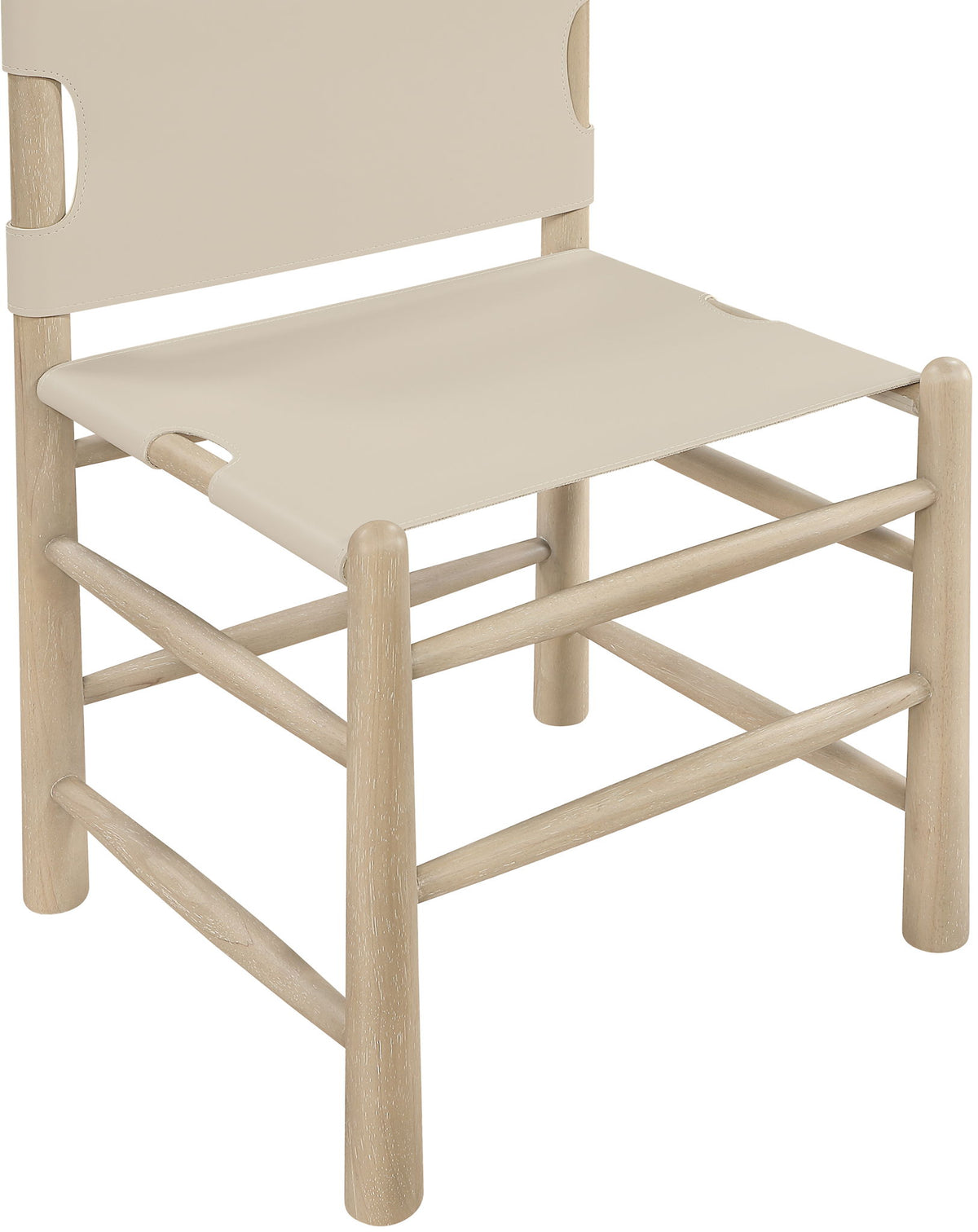Santos - Vegan Leather Upholstered Dining Chair With Stained Natural Base (Set of 2)