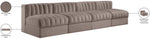 Rummi - Armless Velvet Performance Fabric Upholstered 4 Piece Modular Sofa