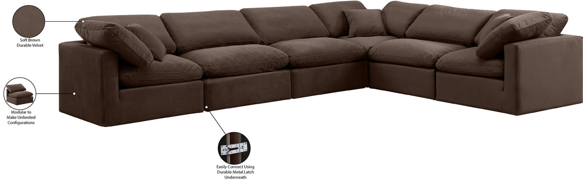 Indulge - Velvet 6 Piece Modular Corner Sectional