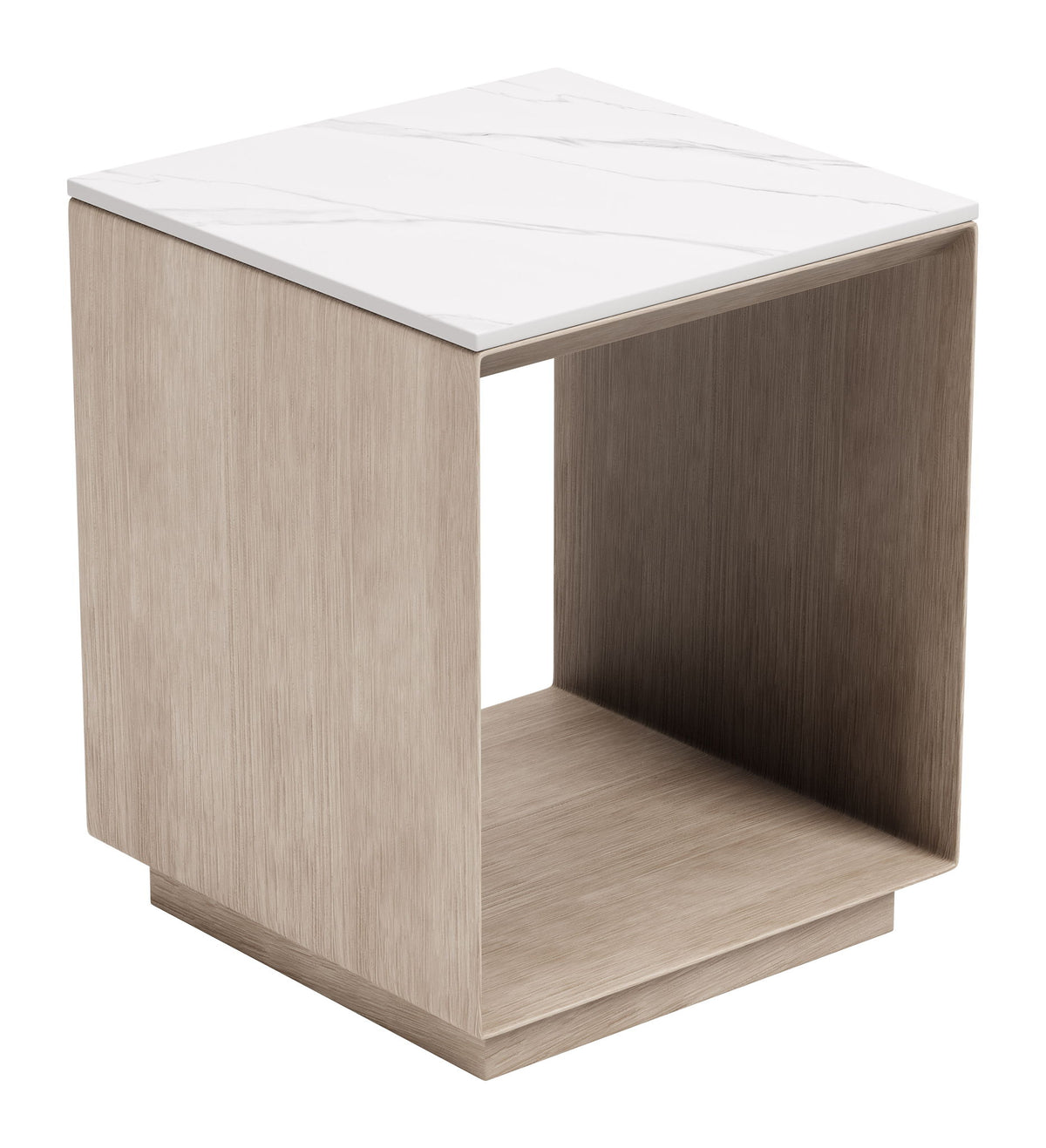 Tidecrest - Side Table - White / Light Brown