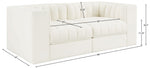 Rummi - Velvet Performance Fabric Upholstered 2 Piece Modular Loveseat